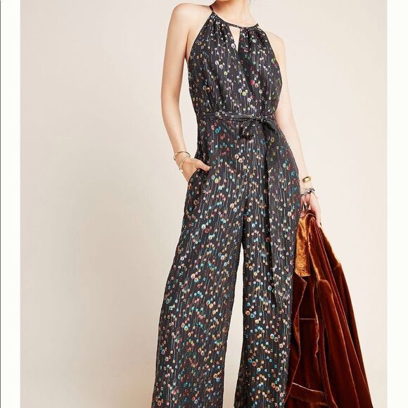 Anthropologie Eva Franco Edita Halter Jumpsuit Size 4 NWT